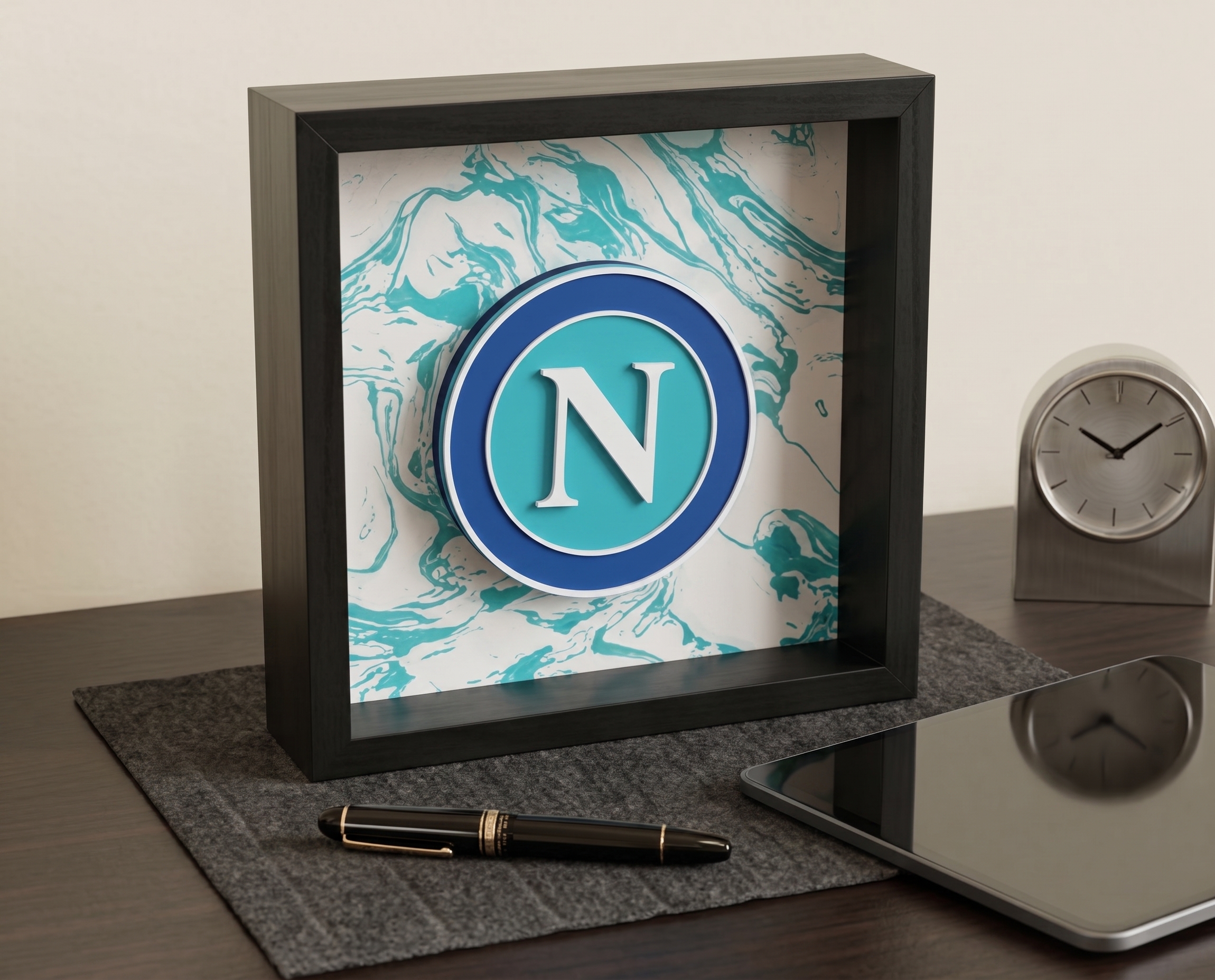 Quadro logo Napoli 3D effetto marmo